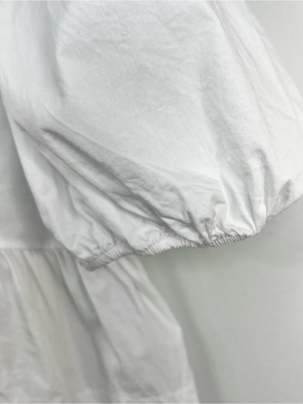 Quiet luxury white tie front puff sleeve boxy oversied peplum statement blouse M - Picture 8 of 14